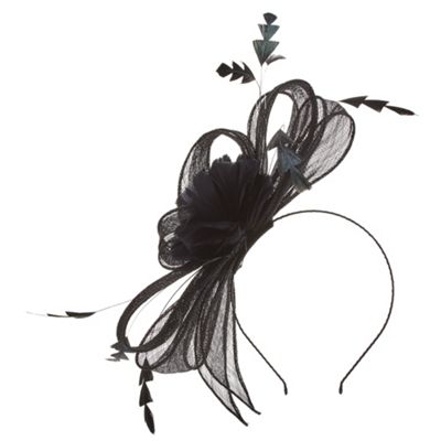 Black black feather fascinator